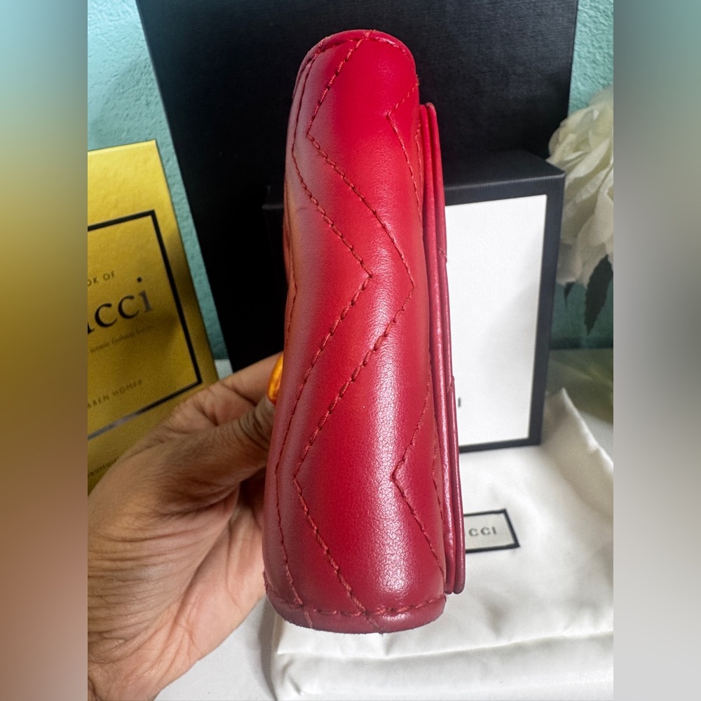 Gucci Red Quilted Leather Wallet - Picture 14 of 14